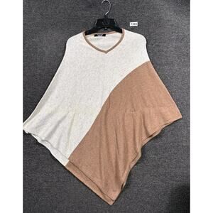 Exclusive Cashmere Shawl Wrap Poncho Womens OS Tan Beige Hand Made In Nepal